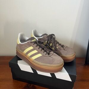Adidas Gazelle Bold Brown and Yellow